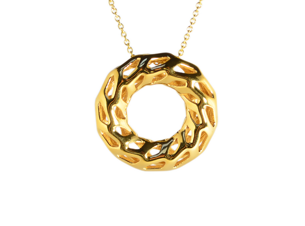 DRAGON, Omega Pendant. Solid Structure. Perfect Co in 18K Gold Plated