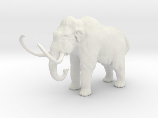 S Scale Woolly Mammoth in White Natural Versatile Plastic