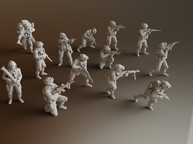 1:72 Soldiers Combat Group I (Poses 1 to 13) in Tan Fine Detail Plastic
