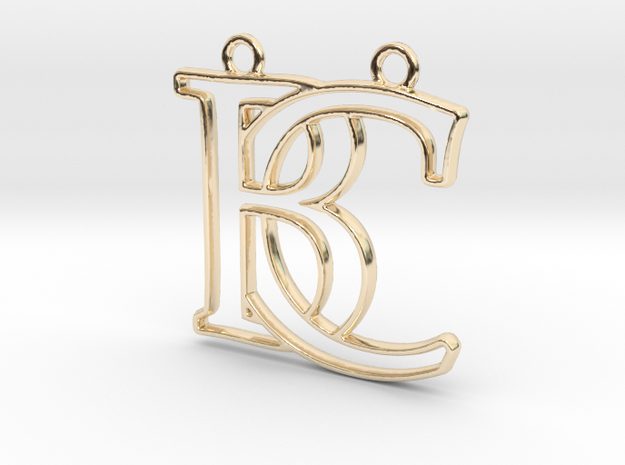 Monogram with initials B&C in 14k Gold Plated Brass