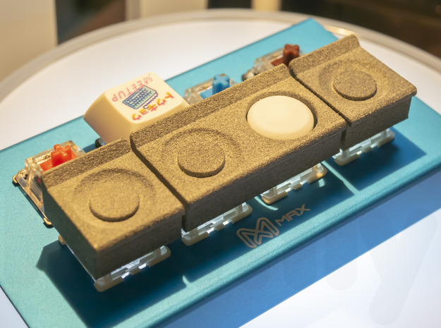 Cassette Recorder Keycap Set in White Natural Versatile Plastic