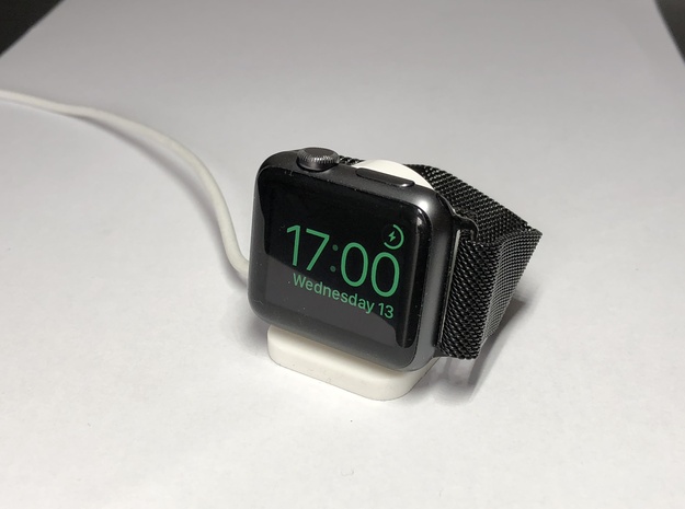 Minimalist Apple Watch Stand in White Natural Versatile Plastic