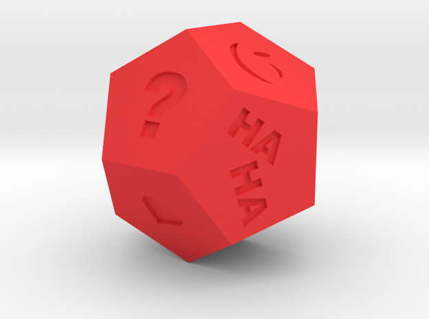 dodecahedron fortune telling dice in Red Processed Versatile Plastic