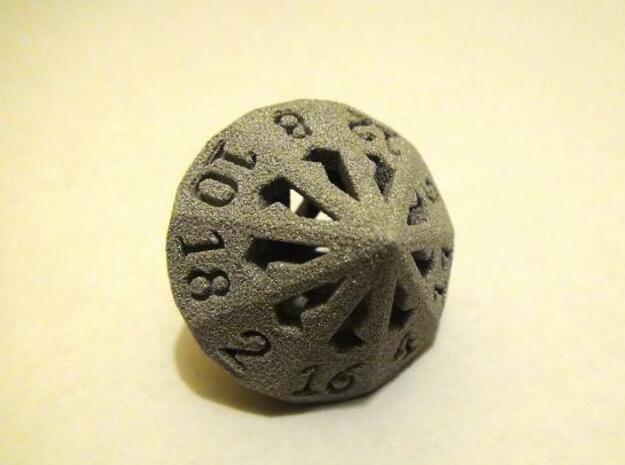 18 Sided Die - Large in White Natural Versatile Plastic