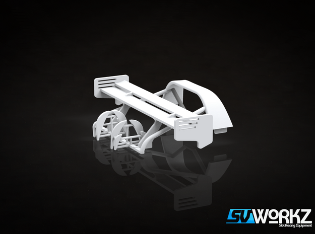 SV Workz - Radical SR3 - Rollcage & Wing (1:32) in White Processed Versatile Plastic