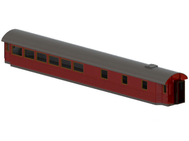 Ro3 version 1 - Swedish passenger wagon in Tan Fine Detail Plastic