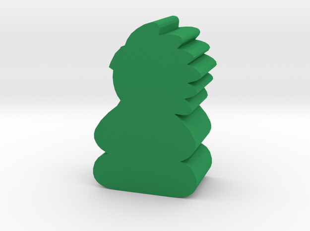 Game Piece, Native Chief, Sitting in Green Processed Versatile Plastic