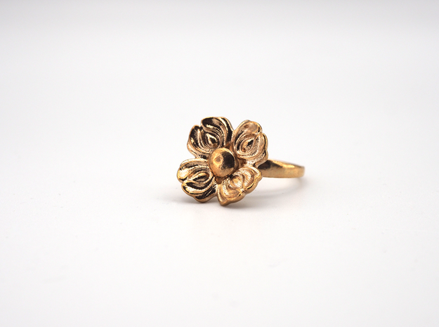 Floral Spinner Ring in Natural Bronze (Interlocking Parts): 5 / 49