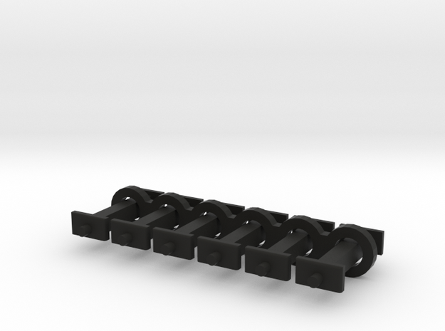 N Scale 9mm Fixed Coupling Drawbar x6 in Black Natural Versatile Plastic