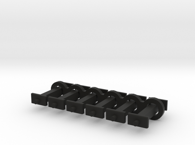 N Scale 10mm Fixed Coupling Drawbar x6 in Black Natural Versatile Plastic