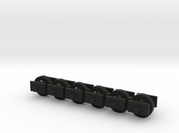 N Scale 4mm Fixed Coupling Drawbar x6 in Black Natural Versatile Plastic