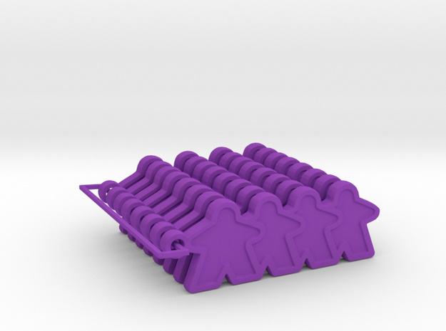 Meeple Line Up - 8 in Purple Processed Versatile Plastic