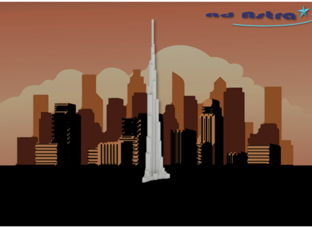 Burj Khalifa - Dubai (1:4000) in White Natural Versatile Plastic