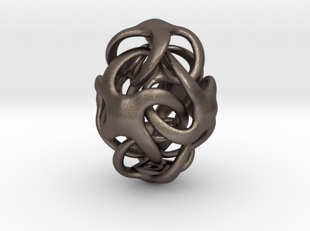 Octa Egg - 25mm in Polished Bronzed Silver Steel