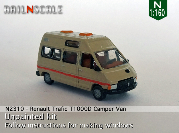 Renault Trafic T1000D Camper Van (N 1:160) in Tan Fine Detail Plastic