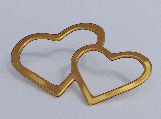 hearts in 14k Gold Plated Brass