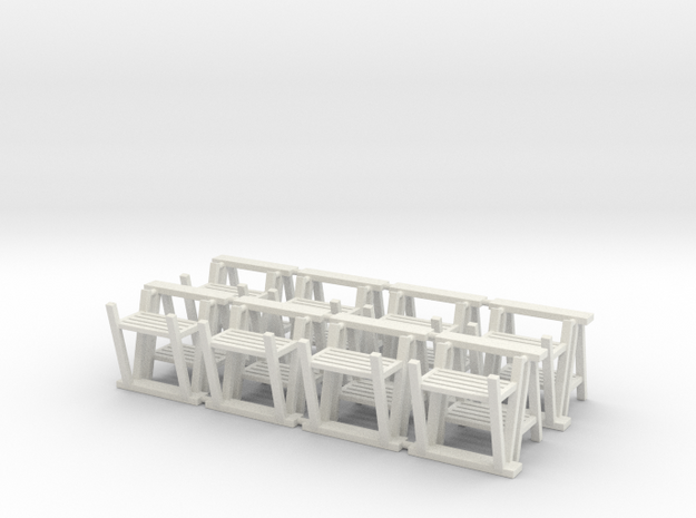 Trestle 01. 1:48  Scale in White Natural Versatile Plastic