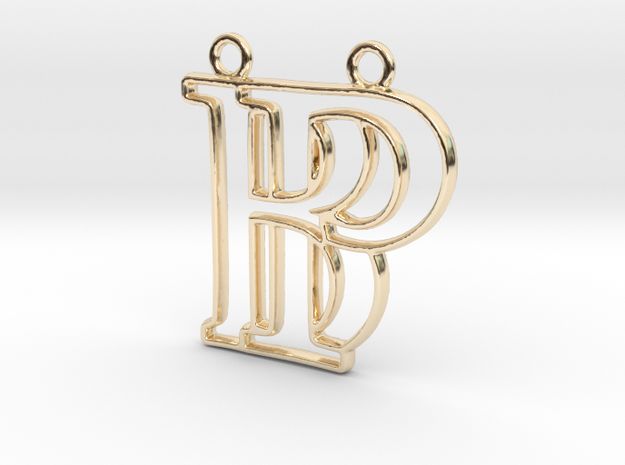 Monogram with initials B&P in 14k Gold Plated Brass