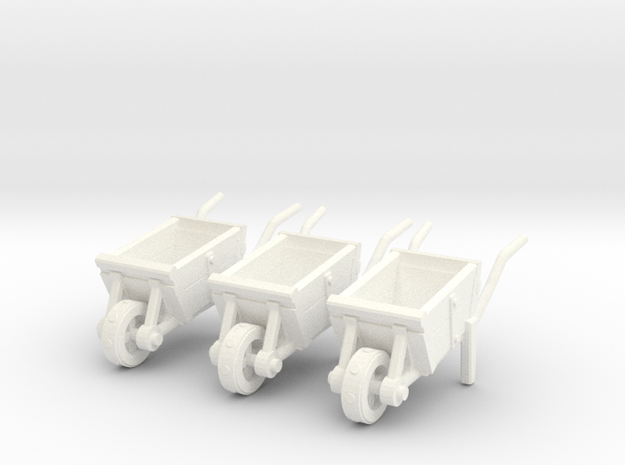 Medieval wheelbarrow 28mm in White Processed Versatile Plastic