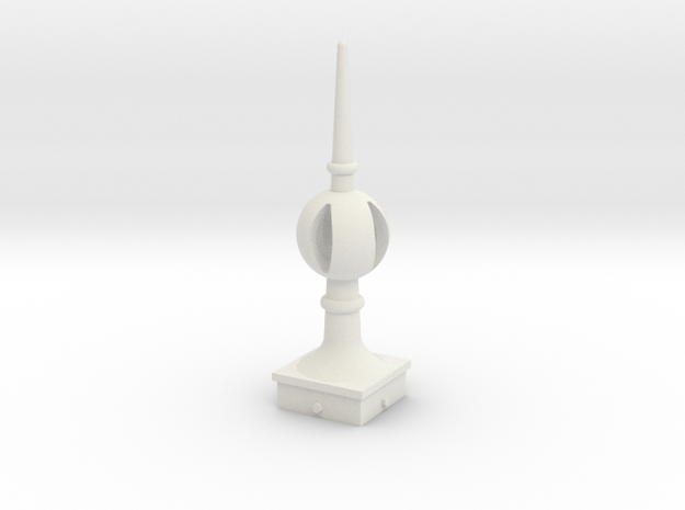 Signal Finial (Open Ball) 1:24 scale in White Natural Versatile Plastic
