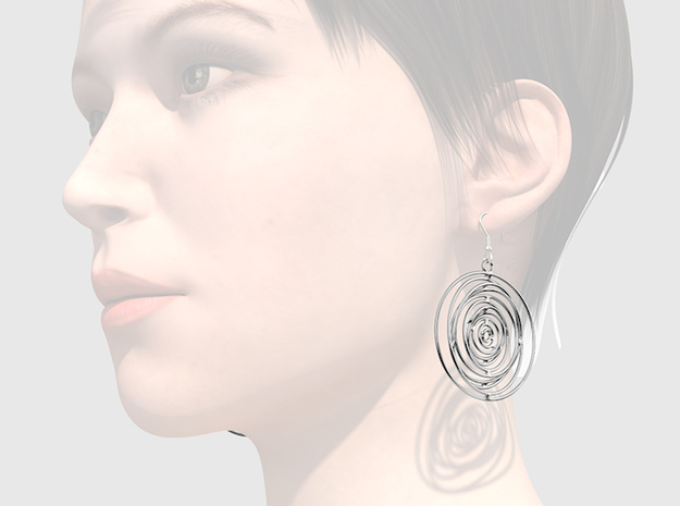 Whirlpool earrings in Polished Silver