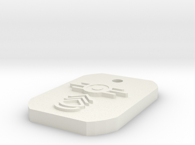 Sergeant First Class Dogtag in White Natural Versatile Plastic