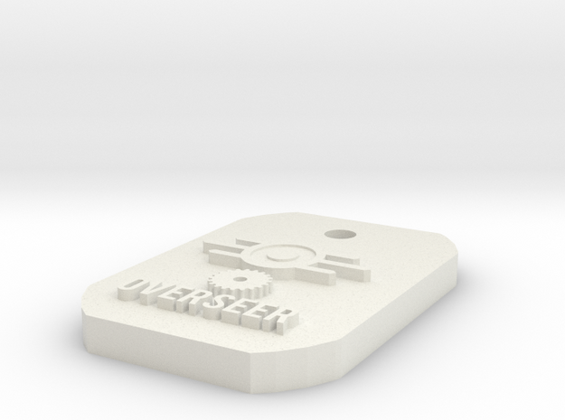 Overseer Dogtag in White Natural Versatile Plastic