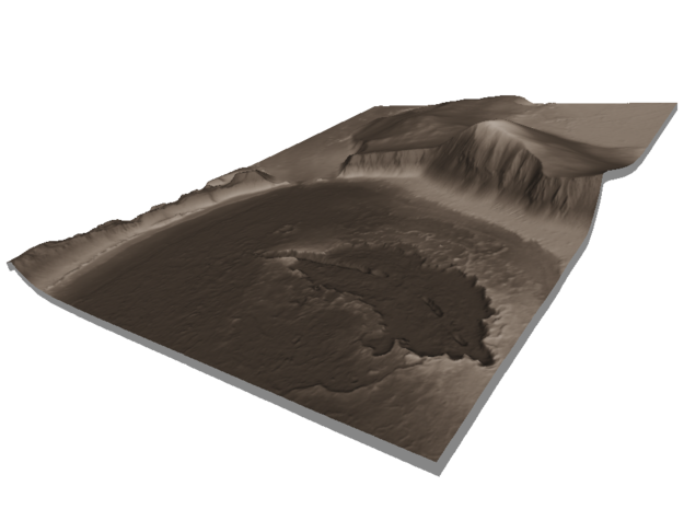 Mars Map: Lava Vent - Sepia in Glossy Full Color Sandstone