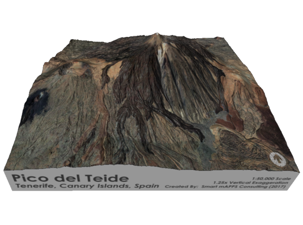Pico del Teide Map, 1:50,000 in Glossy Full Color Sandstone