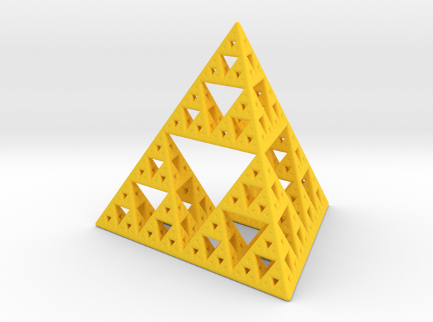Sierpinski Tetrahedron in Yellow Processed Versatile Plastic: Small