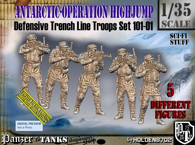1/35 Antarctic Troops Set101-01 in Tan Fine Detail Plastic