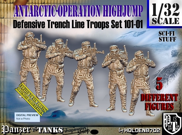 1/32 Antarctic Troops Set101-01 in Tan Fine Detail Plastic