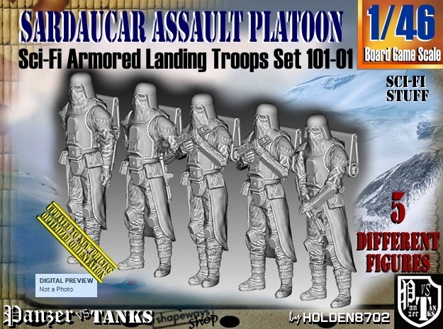 1/46 Sci-Fi Sardaucar Platoon Set 101-01 in Tan Fine Detail Plastic