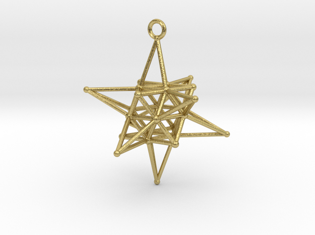 Stellated Vector Equilibrium - Spirits Guiding Sta in Natural Brass
