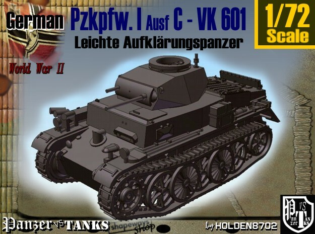1-72 Pzkpfw I Ausf C -Vk 601 in White Natural Versatile Plastic