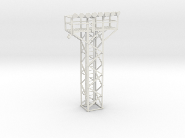 Light Tower Top With Single Light Assembly 1-87 HO in White Natural Versatile Plastic