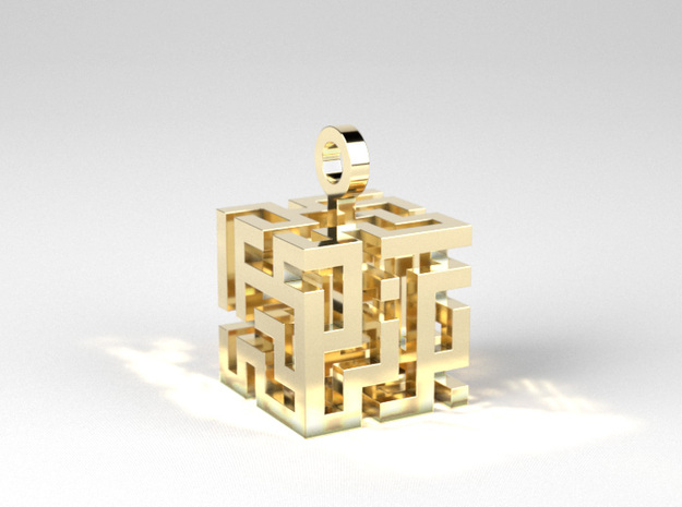 Labyrinth³ in Polished Brass