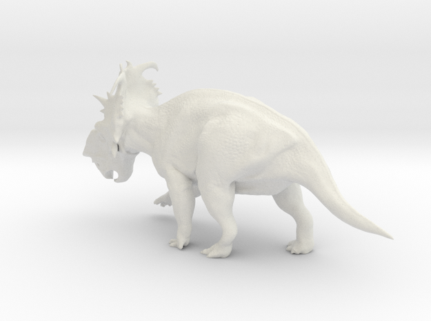 Pachyrhinosaurus 1:40 scale model in White Natural Versatile Plastic