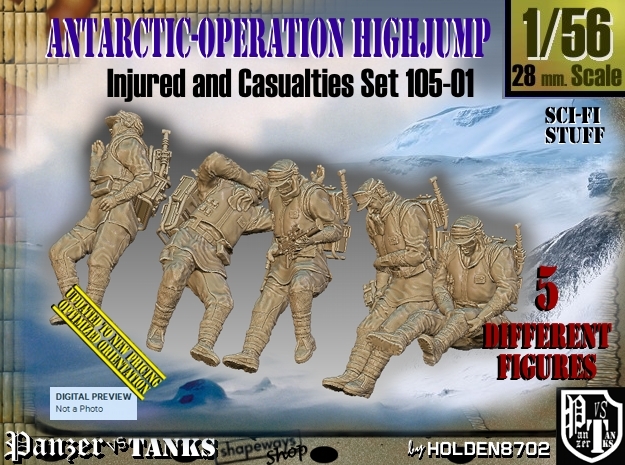 1/56 Antarctic Troops Set105-01 in Tan Fine Detail Plastic