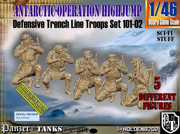 1/46 Antarctic Troops Set101-02 in Tan Fine Detail Plastic
