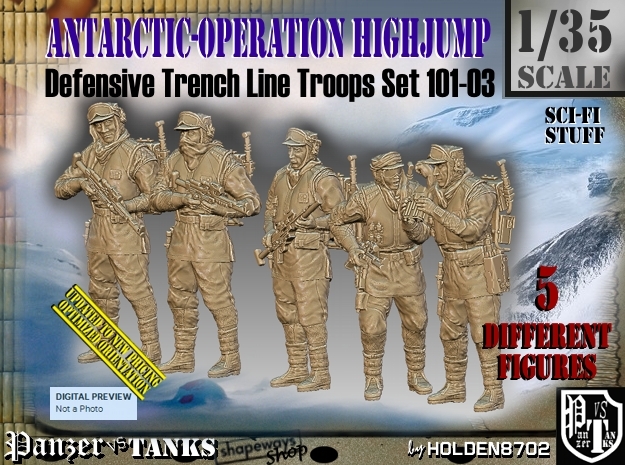 1/35 Antarctic Troops Set101-03 in Tan Fine Detail Plastic