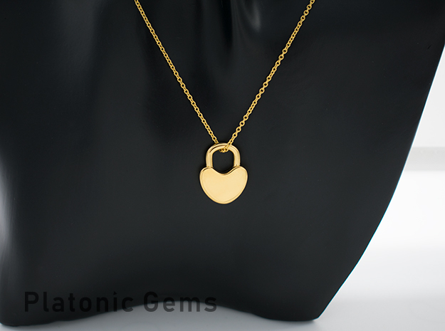 Padlock Pendant - Heart in 18k Gold Plated Brass