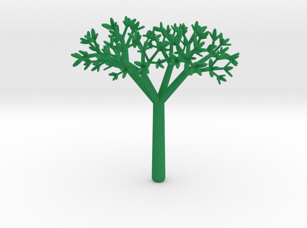 3D Tree V1 in Green Processed Versatile Plastic