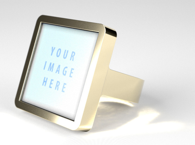 Square Signet Ring - Ring Band in Polished Brass: 11 / 64