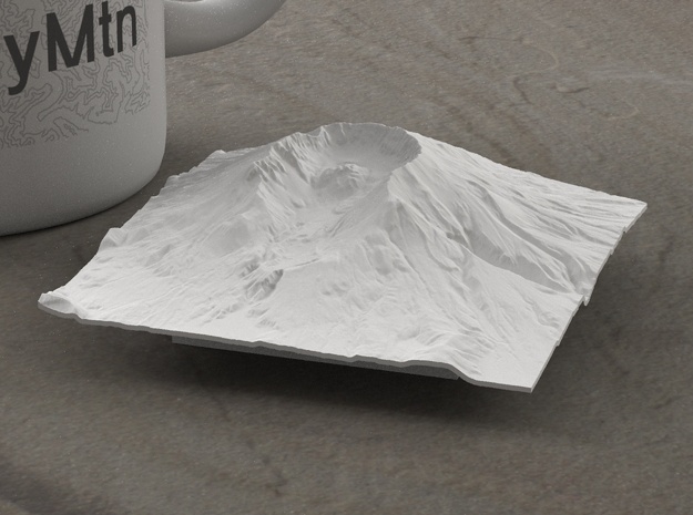 3'' Mt. St. Helens, Washington, USA in White Natural Versatile Plastic