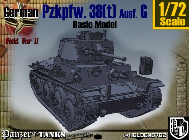 1-72 Basic PzKpfw 38t Ausf G in White Natural Versatile Plastic