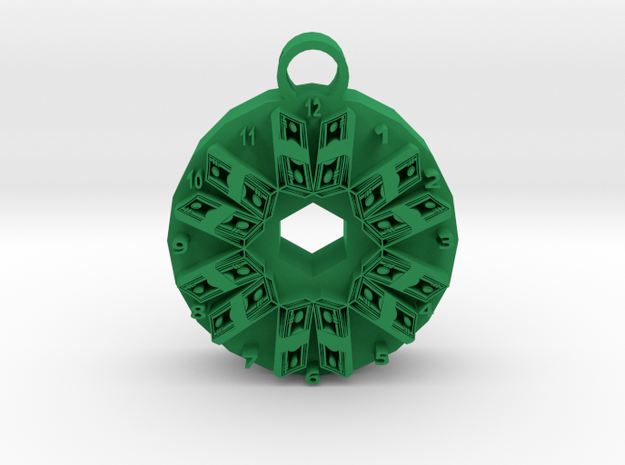 time is money pendant 2 in Green Processed Versatile Plastic