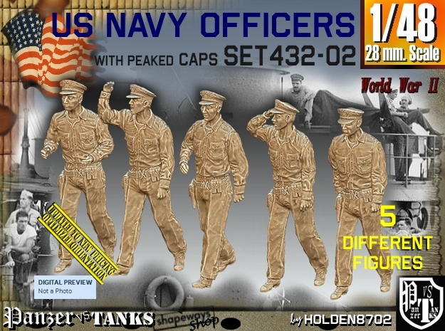 1/48 USN Officers Set432-02 in Tan Fine Detail Plastic