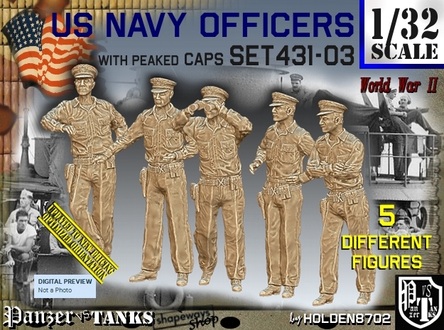1/32 USN Officers Set431-03 in Tan Fine Detail Plastic