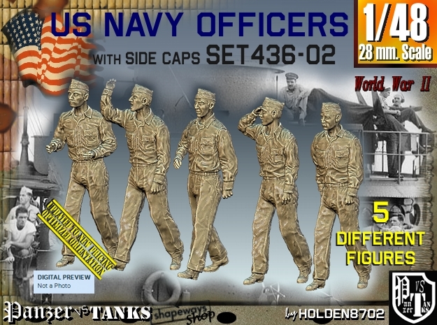 1/48 USN Officers Set436-02 in Tan Fine Detail Plastic